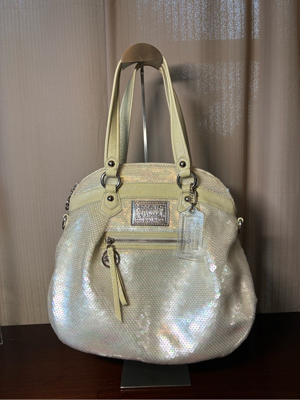 Coach Poppy Sequin Dome Satchel - Picture 5 of 8